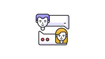 Tow chat bubble showing concept of communication , icon animation of conversation video
