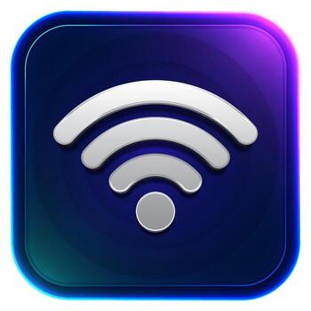 Neon glowing wifi signal icon symbol of fast connection vector