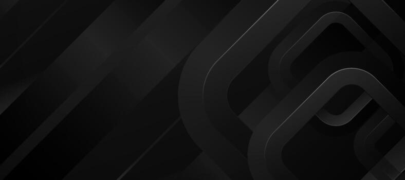 Dark gray abstract geometric background with rounded shapes vector