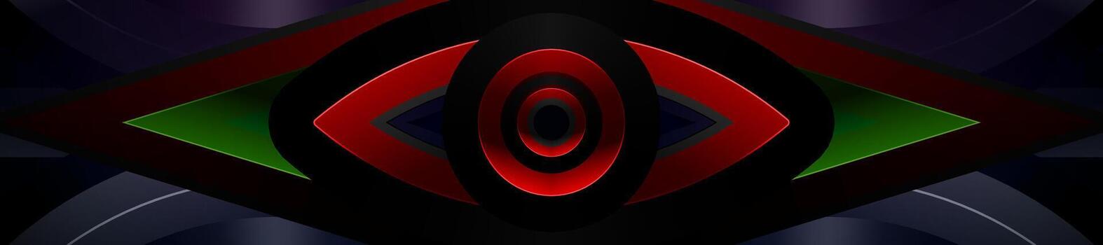 Abstract dark geometric background with an eye-like shape vector