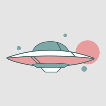 Pixel Art UFO Spacecraft Design Against a Pastel Background, Design for tshirt print vector