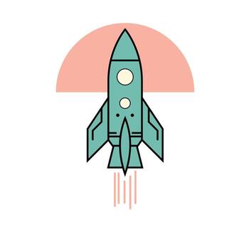 Retro Rocket Launch Illustration Space Exploration Graphic, Design for tshirt print vector