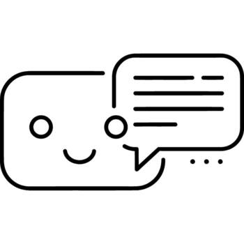 Chatbot Icon Friendly Digital Assistant for Communication and Support, Illustration vector
