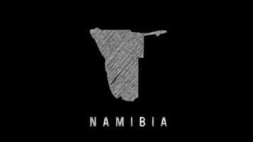 namibia Karta visas med klottra effekt på svart bakgrund video