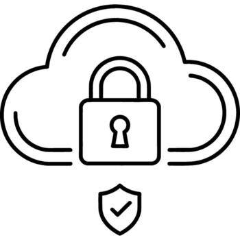 Secure Cloud Storage Data Protection and Encryption vector