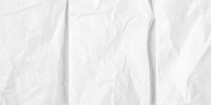 White crumpled paper texture isolated on white background photo