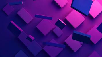 Purple cubes exploding in a dynamic sequence video