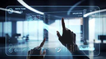 interativo dados visualização em holográfico interface video