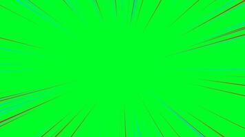 dinamico che esplode sfondo nel luminosa verde con colorato linea effetti per animazione video