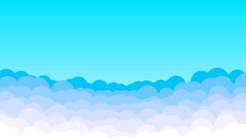 vibrante animación antecedentes de mar y nubes en un brillante cielo video