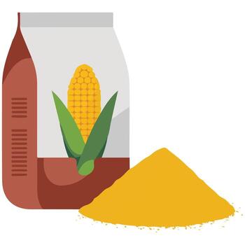 illustration corn bag flour food additive isolated on white background vector