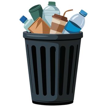 Trash bin garbage container recycle symbol illustration isolated on white background vector