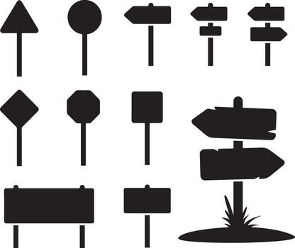 Thin line icon set for sign signs traffic road signage warning regulatory instruction silhouette directional stop. Pixel perfect icons editable stroke. vector