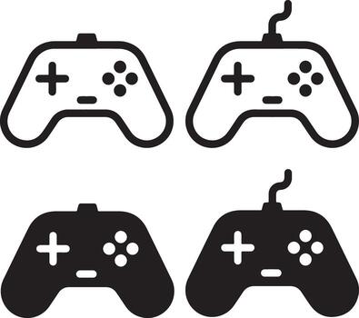 Thin line icon set for gamepad controller joystick console gaming play gamer button directional pad. Pixel perfect icons editable stroke. vector