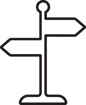 Directional signpost with two empty arrow signs on a rounded base blank vector