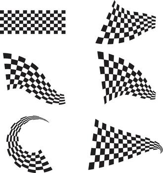 Black and white checkered patterns collection vector