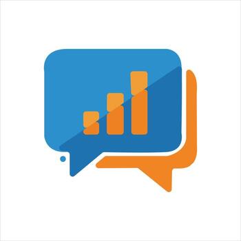 Chat bubble with bar graph icon vector