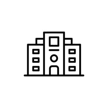 minimalista edificio icono diseño para real inmuebles y arquitectura conceptos moderno contorno vector