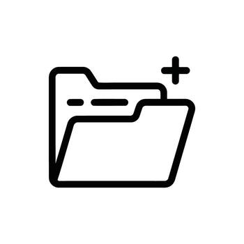 añadir nuevo carpeta icono en sencillo contorno estilo para web y aplicaciones vector