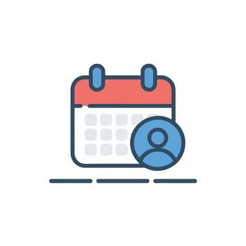 User Calendar Appointment Icon Reminder Date Notification Schedule Event Planning Sign Up vector