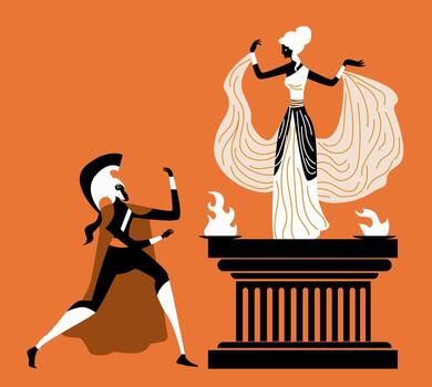 spartan warrior inspired by delphi oracle vector