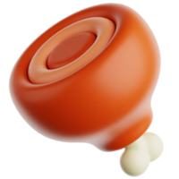 Delicious 3D Rendered Meat Drumstick Icon Isolated Roast Chicken Leg Food Graphic png