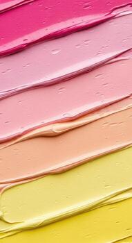 Soft palette of lipstick swatches texture gradient abstract background beauty makeup photo