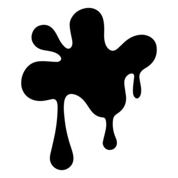 Black ink blob dripping down, forming a stain vector