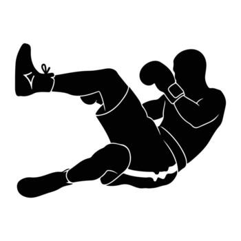 Boxer in dynamic pose boxing fighter vector