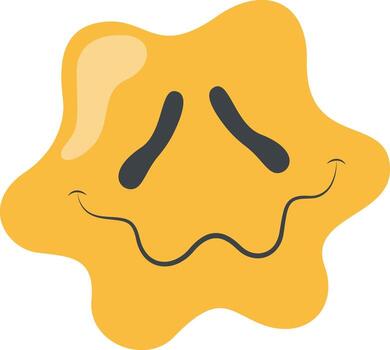 Psychedelic Dripping Smile with Flat Style vector