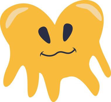 Retro Melting Smiling Face with Retro Style vector