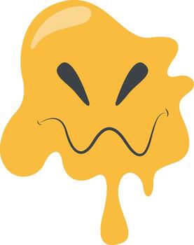 Psychedelic Dripping Smile with Flat Design. vector