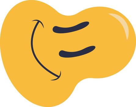 Psychedelic Dripping Smile with Cartoon Shape. vector