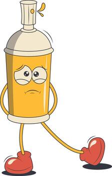 Spray Can Retro Character. Isolated on White Background vector