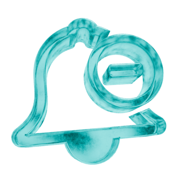 3d stornieren Glocke Benachrichtigung Formen im gefrostet Blau Eis Glas Stil, isoliert auf ein transparent Hintergrund. Glasmorphismus Symbole und 3d Elemente zum modern Grafik Design. png