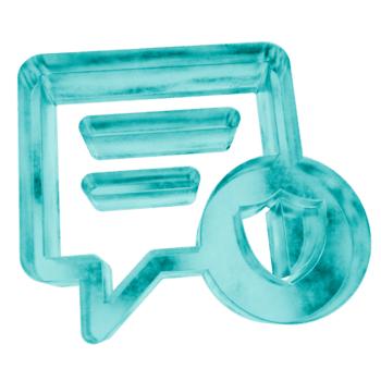 3d Plaudern sichern Formen im gefrostet Blau Eis Glas Stil, isoliert auf ein transparent Hintergrund. Glasmorphismus Symbole und 3d Elemente zum modern Grafik Design. png