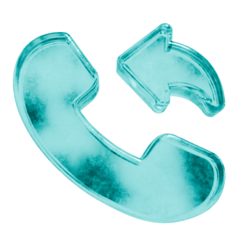 3D callback shapes in frosted blue ice glass style, isolated on a transparent background. Glassmorphism icons and 3D elements for modern graphic design. png