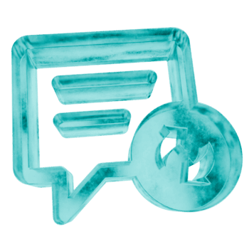 3d chatt refresh former i matt blå is glas stil, isolerat på en transparent bakgrund. glasmorfism ikoner och 3d element för modern grafisk design. png