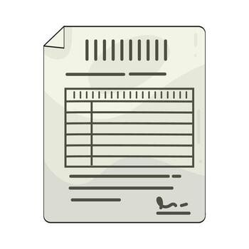 Data entry form with signature section vector