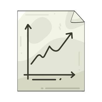 Graph showing growth trends on paper vector