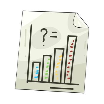 Colorful bar graph with question mark vector