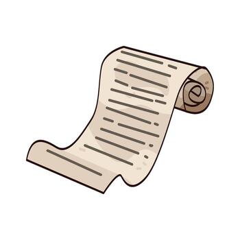 Scroll with written text vector