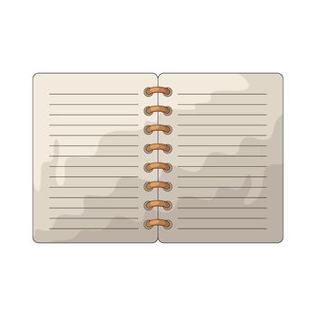 Open blank notebook with lined pages vector