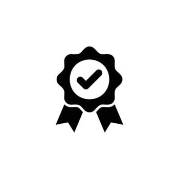 Checklist badge icon. Simple solid style. Certificate or certification approval, award, guarantee, first, check, label, achievement concept. Silhouette, glyph symbol. Isolated design. vector