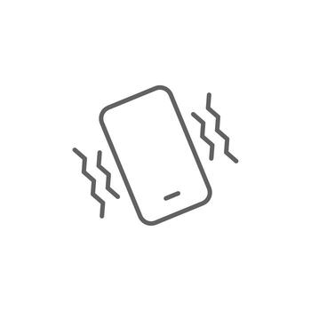 Vibration mode icon. Simple outline style. Phone vibrating sign, cell, cellphone, call, ring, vibrate, smart, sound, telephone, technology concept. Thin line symbol. Isolated design editable stroke. vector