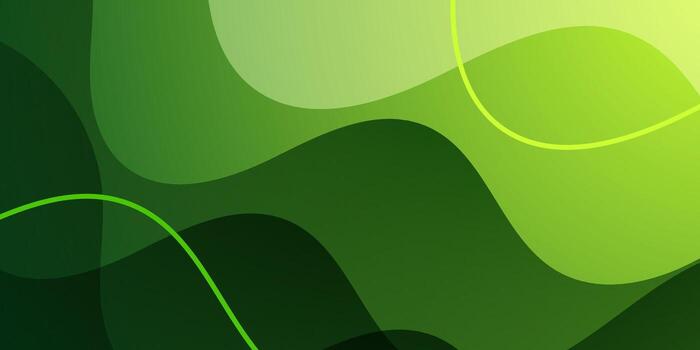 Abstract wave green background design. Overlap wave element concept. Fluid banner background. vector