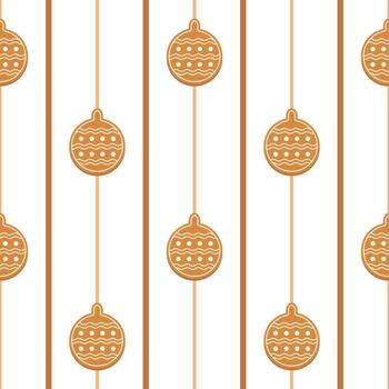 sin costura modelo de Navidad galletas, festivo pasteles, pan de jengibre galletas en el forma de un Navidad árbol pelota, festivo antecedentes. vector