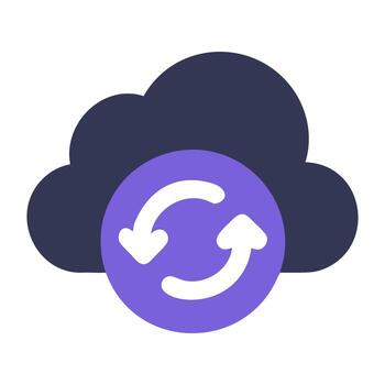 Cloud Sync Icon with Circular Arrows vector