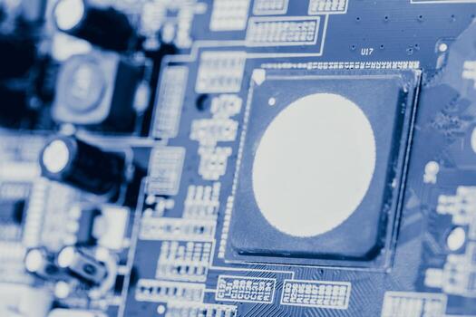 Computer Chip, Chip War Concept. closeup computer ship micro controller for digital technology. photo