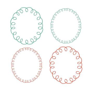 Set of decorative curly frames. Elegant swirl borders for packaging design, textile patterns, invitations and creative projects vector